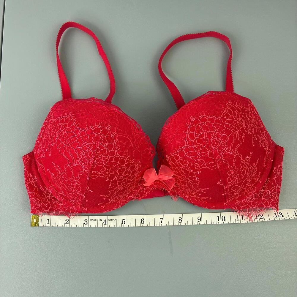 Victoria's Secret Dream Angels Red Lace Push Up Bra 36C - Picture 6 of 8